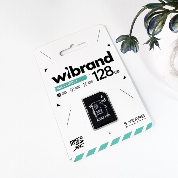 Карта пам'яті microSDXC (UHS-1) Wibrand 128Gb class 10 (adapter SD) (WICDHU1/128GB-A)
