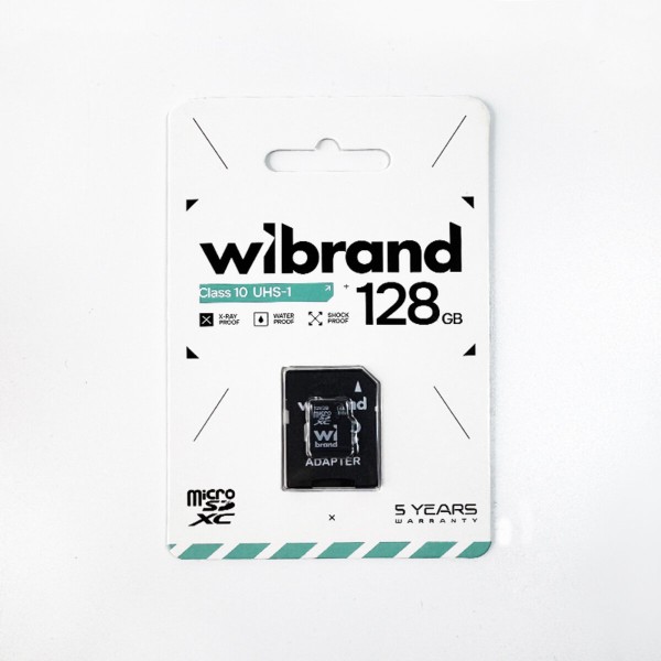 Карта пам'яті microSDXC (UHS-1) Wibrand 128Gb class 10 (adapter SD) (WICDHU1/128GB-A)