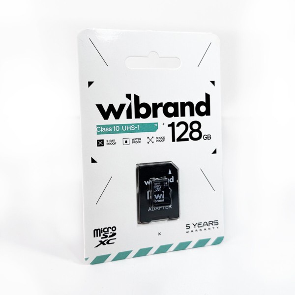 Карта пам'яті microSDXC (UHS-1) Wibrand 128Gb class 10 (adapter SD) (WICDHU1/128GB-A)