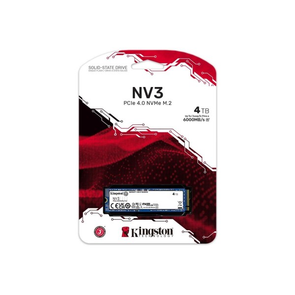 Накопичувач SSD M.2 Kingston NV3 4000GB NVMe 2280 PCIe 4.0 x4 3D NAND (SNV3S/4000G)