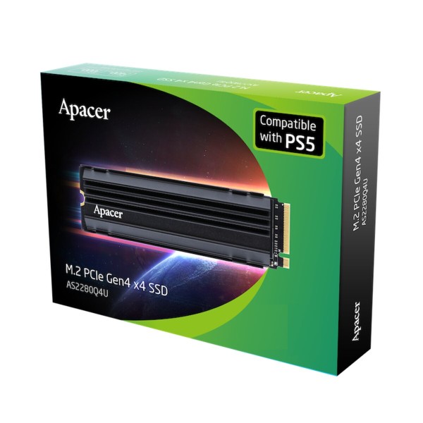 Накопичувач SSD M.2 Apacer AS2280Q4U5 (For PS5) 512GB 2280 PCIe 4.0x4 NVMe 3D Nand Read/Write: 7000/3000 MB/sec (AP512GAS2280Q4U5-1)