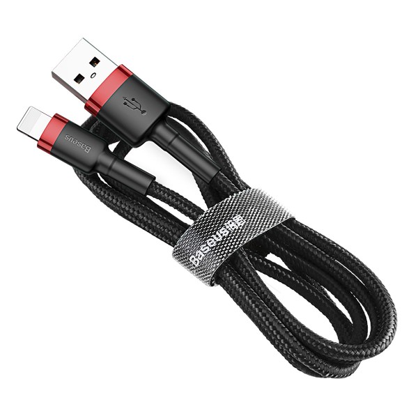 Кабель Baseus Cafule Cable USB For Lightning 2.4A 1m Red+Black (CALKLF-B19)