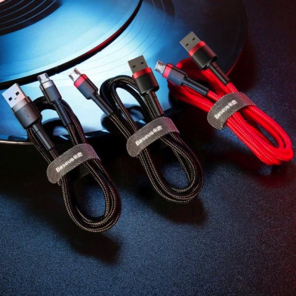 Кабель Baseus Cafule Cable USB For Micro 2.4A 1m Gray+Black (CAMKLF-BG1)
