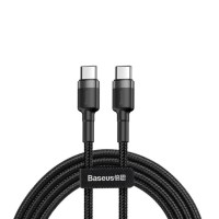 Кабель Baseus Cafule PD2.0 60W flash charging USB Type-C-Type-C (20V 3A)1M Grey+Black (CATKLF-GG1)