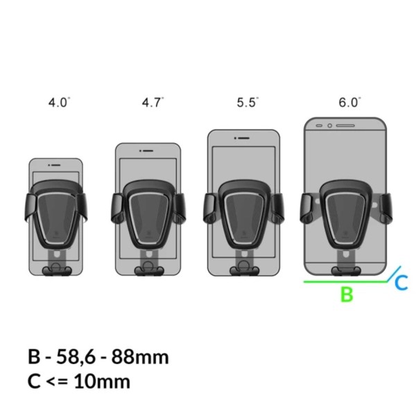 Автотримач для телефона Baseus Gravity Car Mount Black (SUYL-01)