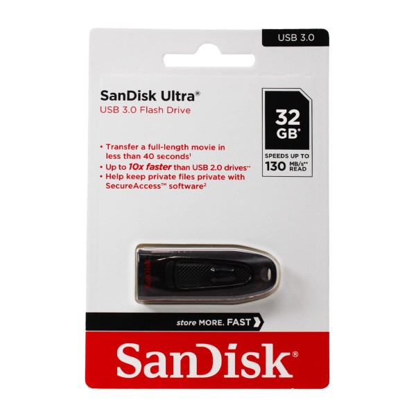 Флеш-накопичувач SanDisk USB 3.0 Ultra 32Gb (130Mb/s) (SDCZ48-032G-U46)