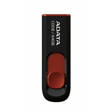 Флеш-накопичувач A-DATA USB 2.0 C008 64Gb Black/Red (AC008-64G-RKD)