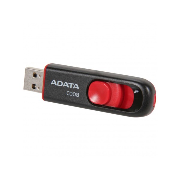 Флеш-накопичувач A-DATA USB 2.0 C008 64Gb Black/Red (AC008-64G-RKD)