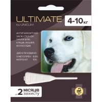 Unicum ULTIMATE краплі від бліх, кліщів, вошей та власоїдів для собак 4-10 кг. (0,8 мл)