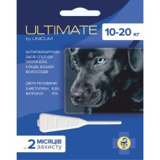 Unicum ULTIMATE краплі від бліх, кліщів, вошей та власоїдів для собак 10-20 кг. (1,6 мл)