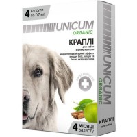 Unicum ORGANIC краплі на натуральній основі для відлякування бліх та кліщів для собак (3 піп.)