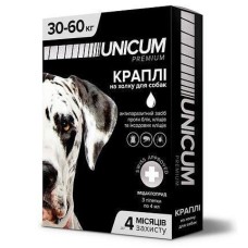 Unicum COMPLEX краплі від бліх, кліщів та гельмінтів на холку для собак 30-60 кг