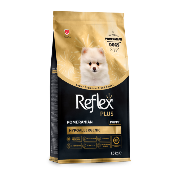 Reflex Plus повноцінний та збалансований сухий корм для цуценят породи померанський шпіц 1,5 кг
