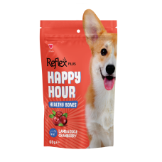 Reflex Plus Happy Hour ласощі для собак з ягням, яйцями та журавлиною, здорові кістки