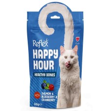 Reflex Happy Hour (Рефлекс Щаслива година) ласощі для котів лосось, чорниця, журавлина, здорові кістки 60г