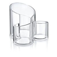 FT-008 Трьохсекційний органайзер 14,5*14,5*12 см, прозорий, пластик