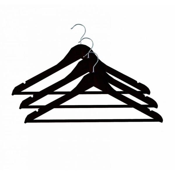 FT-051  Набір з трьох вішаків пластикових WOOD LIKE