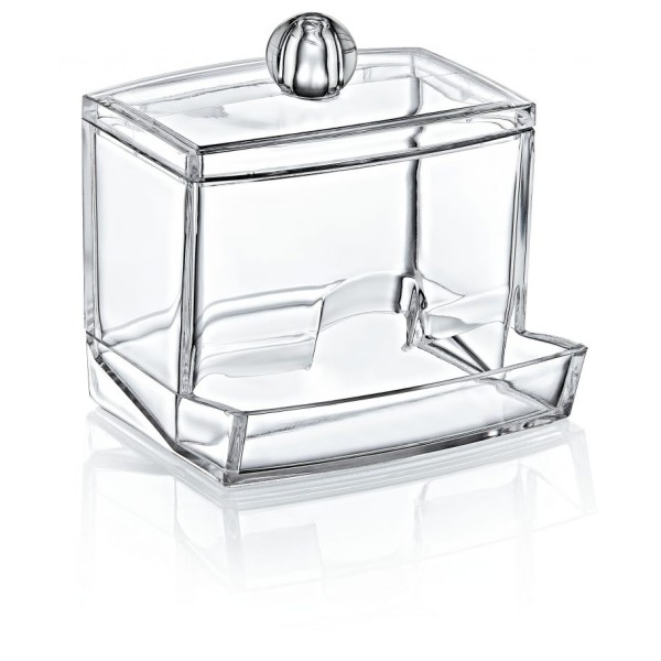 FT-004 Контейнер під ватні палички 8,8*10,5*6 см, прозорий, пластик