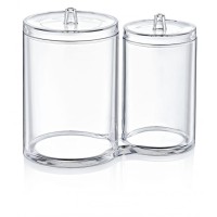 FT-015 Набір з двох циліндрічних банок 15,5*8*11 см, прозорий, пластик