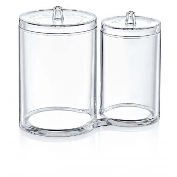 FT-015 Набір з двох циліндрічних банок 15,5*8*11 см, прозорий, пластик