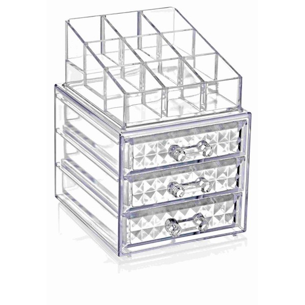 FT-029 Органайзер для косметики Diamond FT-029, 12*13,5*16,5 см, пластик