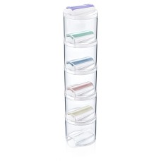 FT-050 Набір ємностей для спецій (5шт) 32*7 см, прозорий пластик