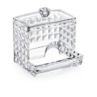 FT-025 Контейнер під ватні палички Diamond 8,8*10,5*6 см, прозорий, пластик