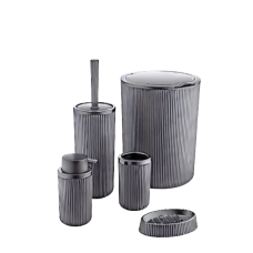 FT-410 Набір для ванної кімнати (5 предметів), чорно-сірий