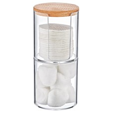 FT-214 Циліндри під ватні диски, набір 7*19 см, прозорий з дерев'яною кришкою