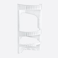 09166 Кутова полиця для ванної кімнати 3-ярусна, пластик