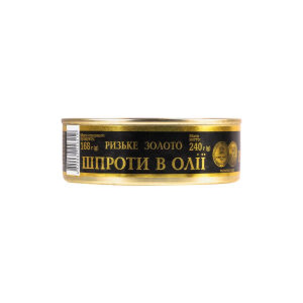 Шпроти в олії Ризьке золото з/б 240г