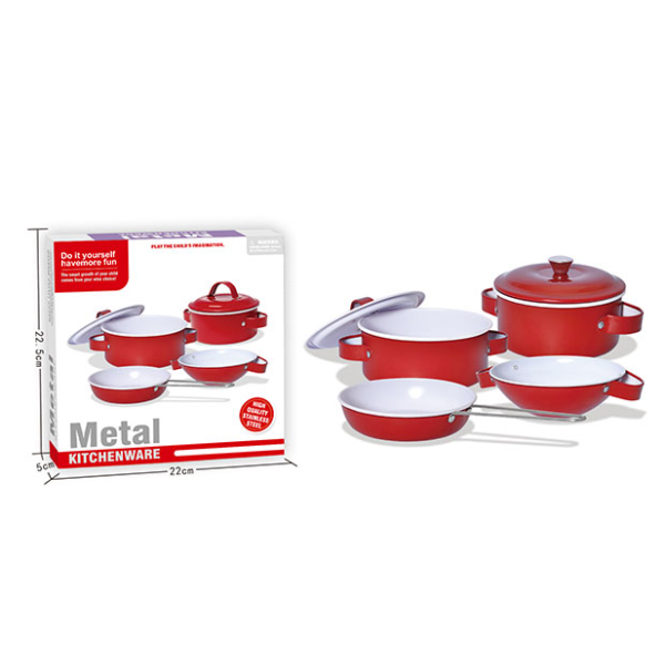 Детский набор посуды «Kitchenware» 620-B5(Red) кастрюля, сковородка