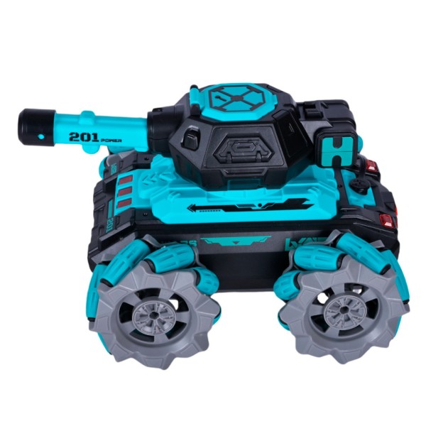 Танк на радиоуправлении KT907A(Turquoise) стреляет гелем, звук, свет