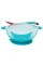Тарілка на присосці прозора MGZ-0100(Turquoise) з термоложкою та кришкою