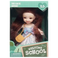 Детская кукла "Welcome School" YL605-7/9/10 с сумочкой Синий