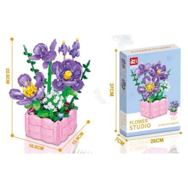 Детский конструктор "Цветы Violet" Flower Studio 9113A 583 детали