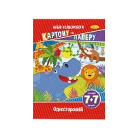 Набор цветной бумаги и картона А-4 НКП-А4-7, 7+7 листов Африка