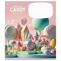 Тетрадь ученическая "Candy world" 012-3266K-4 в клетку, 12 листов