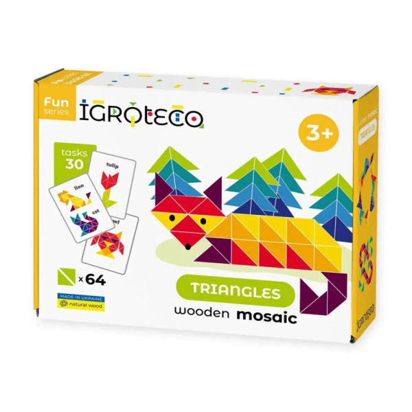 Деревянная игра "Треугольная мозаика" Igroteco 900194, 64 детали