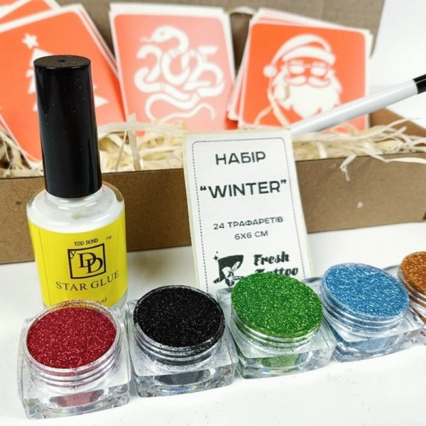 Набор для био-тату "Зима 2025 - глиттер" set-winter-glitter-2025