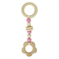 Грызунок деревянный MGZ-0410(Pink) Цветочек