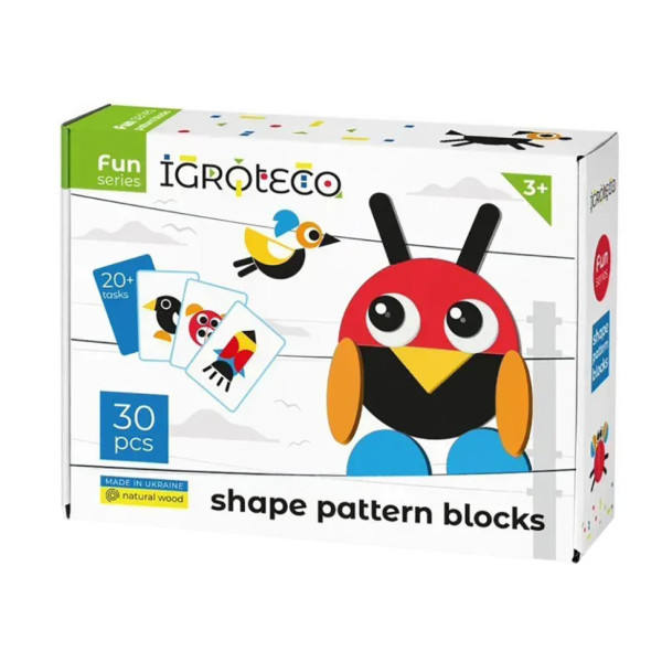 Деревянная игра "Фигурная мозаика" Igroteco 900071, 30 элементов