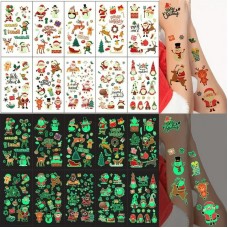 Набір тимчасових тату "Різдво №2" kids-tatto-set10-2-christmass, що світяться, 12 х 7 см