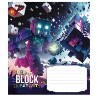 Тетрадь ученическая "Pixel Block" 012-3407K-3 в клетку, 12 листов