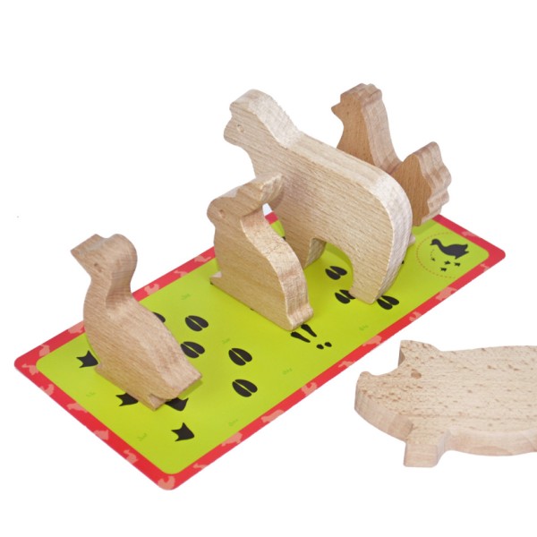 Деревянный игровой набор "Фигурки животных" Igroteco 900521, 17 деталей