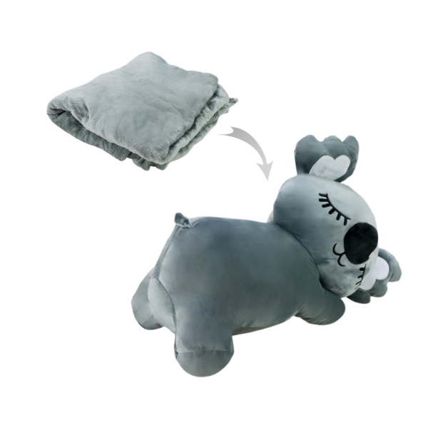 Дитяча м'яка іграшка "Коала" L1129(Grey) іграшка з пледом, розмір 50 см