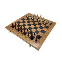Набор настольных игр "Шахматы 3 в 1" Set3 NE-LG-12 нарды, шашки, шахматная доска 40х40 см