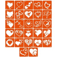 Набор трафаретов для био-тату «C - сердечки» c_simple_5x5_27_1