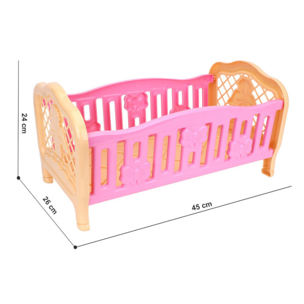 Ліжечко для ляльки Рожеве Технок 4494TXK(Pink) 45х26х24 см