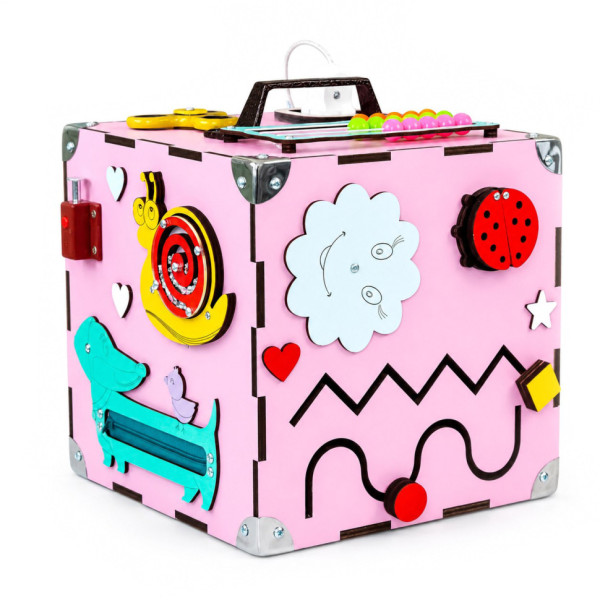 Развивающая игрушка Бизикуб Temple Group TG200162 23х23х23 см Розовый